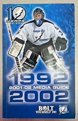 2001-2002 TAMPA BAY LIGHTNING NHL Hockey Media GUIDE - 10-year anniversary - Image 1 of 4