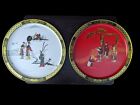 Vintage Sunshine Biscuits Pair of Metal Trays  T?ang Dynasty Series Love Story