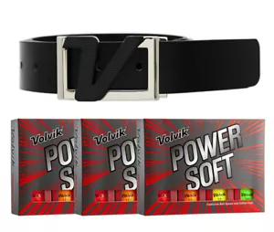 Volvik POWER SOFT 3-Dz Color Golf Balls & Volvik Italian Genuine Leather Belt - Picture 1 of 201