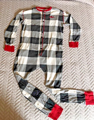 Lazy One Pajama Adult XL One Piece RED TRUCK TAILGATE Back Flap Casey, IL #2 - Image 1 of 4