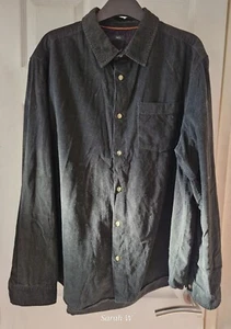 Dark Green Corderoy Regular Fit 💯 Cotton Long Sleeve Shirt Size L From M&Co - Picture 1 of 4