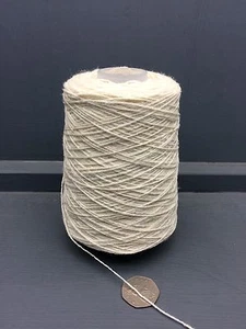 200G 2/6NM RUSTIC LAMBSWOOL SHETLAND FEEL YARN RAW WHITE ECRU - Picture 1 of 2