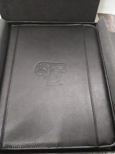 TRAVIS WELLS FORDHAM RAMS UNIVERSITY Leather Note Pad Case Portfolio in gift box - Picture 1 of 13