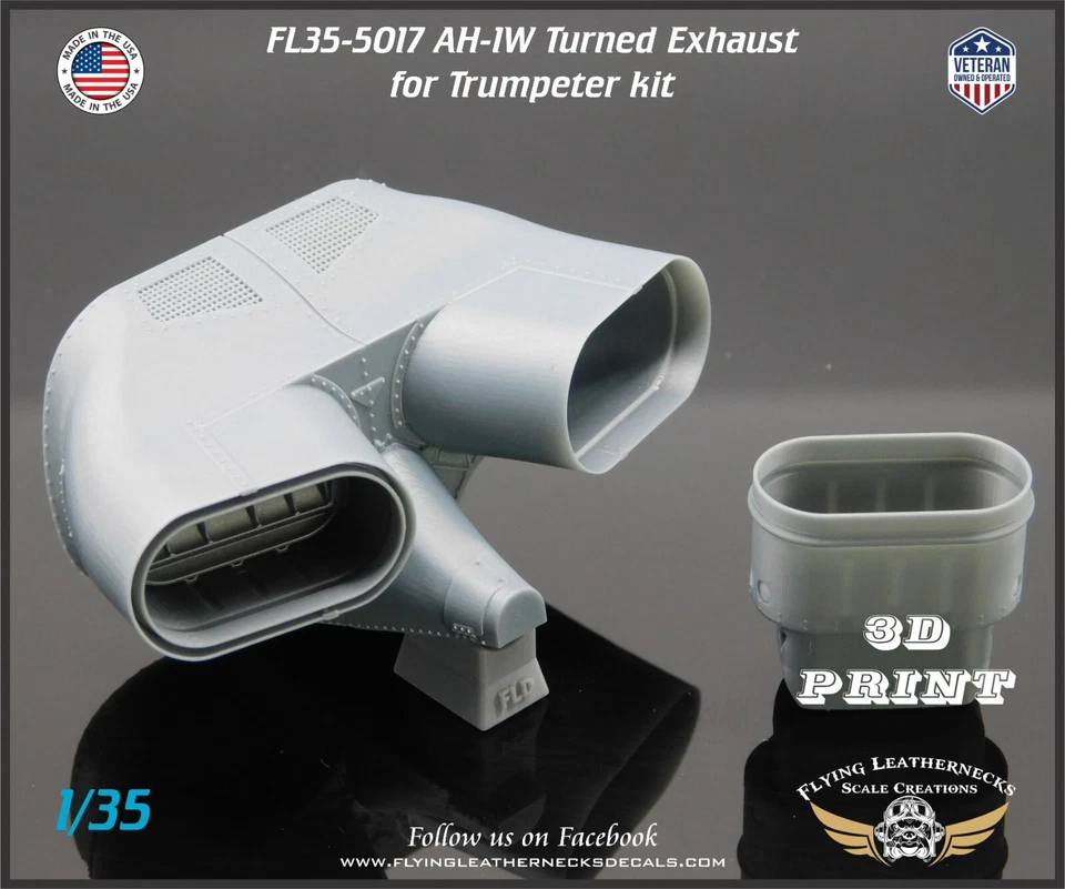 1/35 Flying Leathernecks FL35-5017 AH-1W Turned Exhaust for Trumpeter kit 05116 - Image 1 of 1