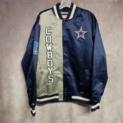 NUEVO CON ETIQUETAS Chaqueta Mitchell & Ness NFL Dallas Cowboys Ligera OG Split Satin L $150 Foto 1 de 4