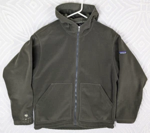 Vtg USA Patagonia Synchilla Fleece Hoodie Wind Zone Jacket Green Full Zip Mens M - Picture 1 of 23