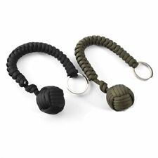 1PC Leather Ball Keychain Paracord Multifunction Key Chain Hiking Tool Accessory