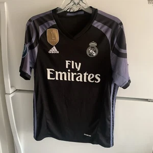 Real Madrid 2016-17 Ronaldo #7 Black Third Away UCL Jersey Men’s Sz M - Picture 1 of 22