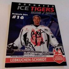 DEL ice hockey ICE Tigers Nuremberg original autograph card 2005/06 Benjamin Barz