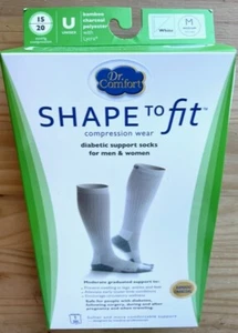 Dr Comfort- Compression Socks 15-20 mmHg Uni-sex Medium White NEW - Picture 1 of 5