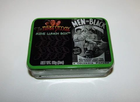 Vintage 2002 Mini Lunchbox Bubblegum Tin The Three Stooges Single #4 Cover