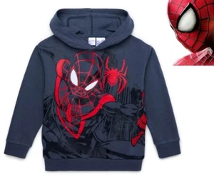 Marvel Boys Spiderman Hoodie Sweatshirt Size 6-7 Hooded Gray NEW - Picture 1 of 8