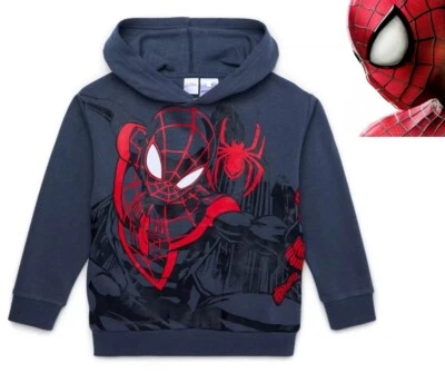 Sudadera con Capucha Marvel Boys Spiderman Talla L 10-12 Gris Con Capucha NUEVA Foto 1 de 4
