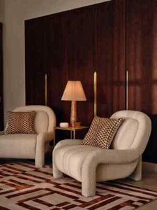 Jarrett Rug, Rust Hand Tufted Rust And Medium White New Zealand Woolen Area Rug - Picture 1 of 4