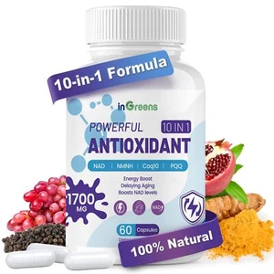 inGreens 10-in-1 Antioxidants Supplement 1700MG Super Antioxidant for Women a... - Picture 1 of 7