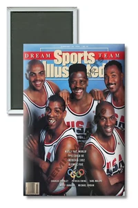 Sports Illustrated 1991 Dream Team Jordan Johnson Malone Barkley imán de 2" x 3" - Imagen 1 de 3