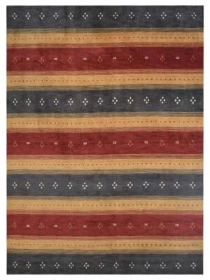 Hand Knotted Loom Silk Mix Area Rugs Contemporary Charcoal Gold BBH Homes BBLSM2 - Image 1 of 4