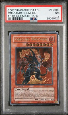 2007 Yugioh 1ST Ed FOTB-EN008 Vulkanische Doomfire Ultimate Selten PSA 7 NM # - Bild 1 von 2