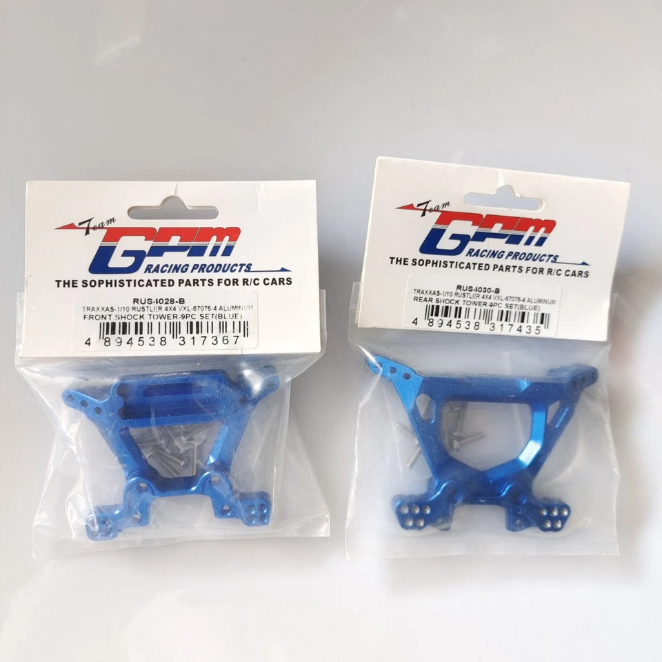GPM Alloy Aluminium Front + Rear shock tower for TRAXXAS RUSTLER 4X4 1/10 RC - Image 1 of 1