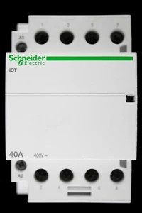 SCHNEIDER 40 AMP FOUR POLE NO CONTACTOR 220/240V COIL ICT A9C20844 ACTI9 - Picture 1 of 6