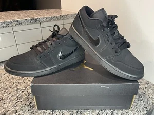 Size 10 - Jordan 1 Low Triple Black - 553558-056 - Picture 1 of 14