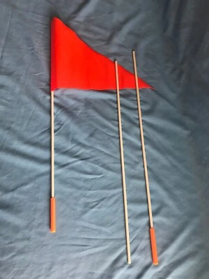 New Orange Vinyl Safety Bicycle Flag with 5 Ft. Fiberglass Pole - Image 1 of 4