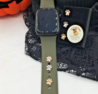 Smart Watch Pins: Paw Print Gold, Silver, Rose Gold (3 pack: 1 of each) - Image 1 of 4