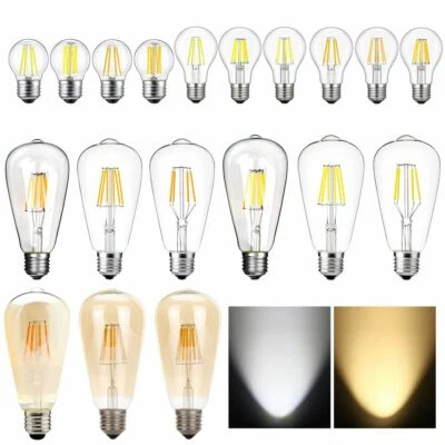 Vintage Retro E26 4W 6W 8W Dimmable LED Light Bulb COB Edison Filament Lamp 110V - Image 1 of 4