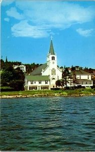 Vintage Michigan MI Mackinaw City Postkarte St Ann katholische Kirche datiert 1960 - Bild 1 von 3