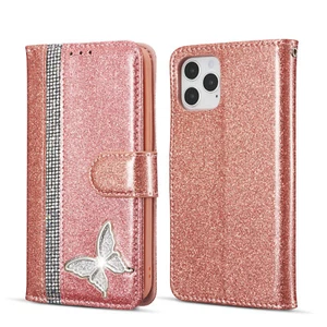 For iPhone 16 Pro Max 15Plus 14 13 Case Leather Bling Glitter Stand Wallet Cover - Picture 1 of 13