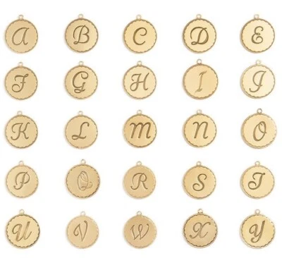 Pulseira John Wind Sorority Gal berloque inicial moeda de ouro arte máxima - Imagem 1 de 2