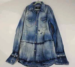 DSQUARED2 Blue Denim Shirt New Size IT 44 XS - Picture 1 of 9