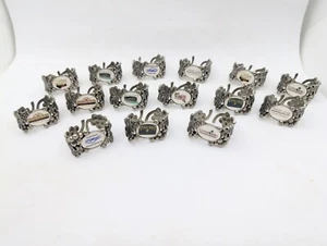 15 Various Pennsylvania Wineries silver tone metal napkin Open rings Grapes - Picture 1 of 13