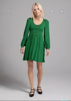 Vestido Babydoll ModCloth Nuevo con Etiquetas Primera Fecha, No Puede Esperar - Verde - Talla Mediana Foto 1 de 3