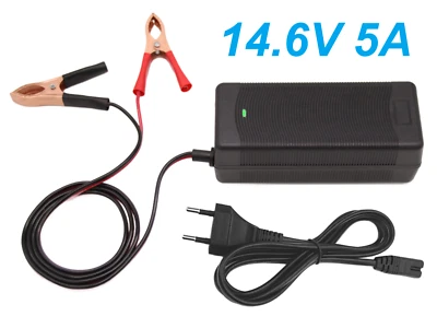 WATTENBERG Lifepo4 Ladegerät 14,6V 5A LFP Akku Charger 12V Ladegerät Lithiumakku Ladekabel