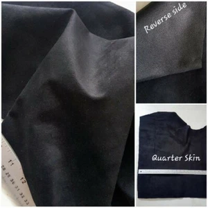 BLACK PIG SUEDE SKINS soft supple Hides Craft Trimming fashion CHOOSE SIZE - Picture 1 of 10