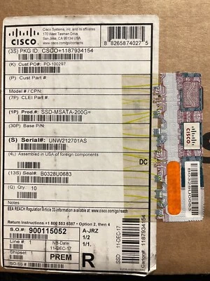 NEW Cisco SSD mSATA 200G 200 GB SATA Solid State Disk ISR 4300 Series NEW SEALED - Image 1 of 4