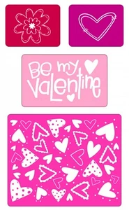 Sizzix Valentine Emboss 4-pk set #656761 Retail $10.99 Retired, by Rachel Bright - Picture 1 of 5