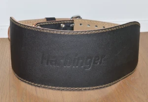 Harbinger 6" Padded Leather Weight Lifting Belt 36" - 46" Long EUC - Picture 1 of 4