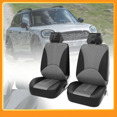 Gray & Black Leather Front Seat Cover For Mini Cooper Countryman 2011-2023 AE - Image 1 of 4