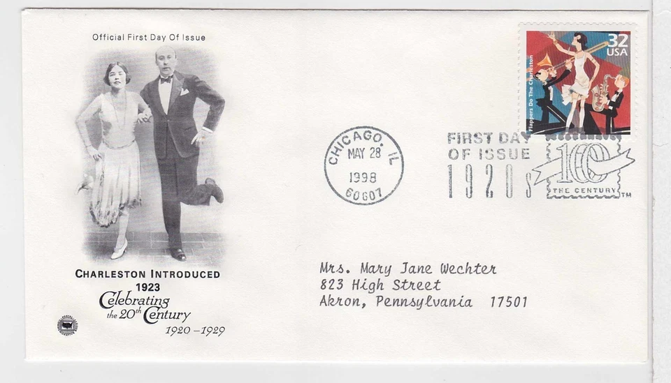 TurtlesTradingPost- Charleston Dance- 1920s 1998 #3184h  FDC- Artcraft Variety - Image 1 of 1