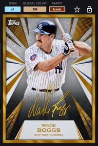 2023 Topps Bunt Wade Boggs Yankees Renowned Signatures Iconic Digital Auto Card - Imagen 1 de 2