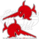 LACHENDER SAGEFISCH Deutsches U-Boot Emblem 2WK WW2 Aufkleber x2 (Rote)