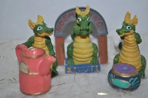Set 3 statuine drago giardino delle fate in miniatura vintage 1995 - Foto 1 di 11