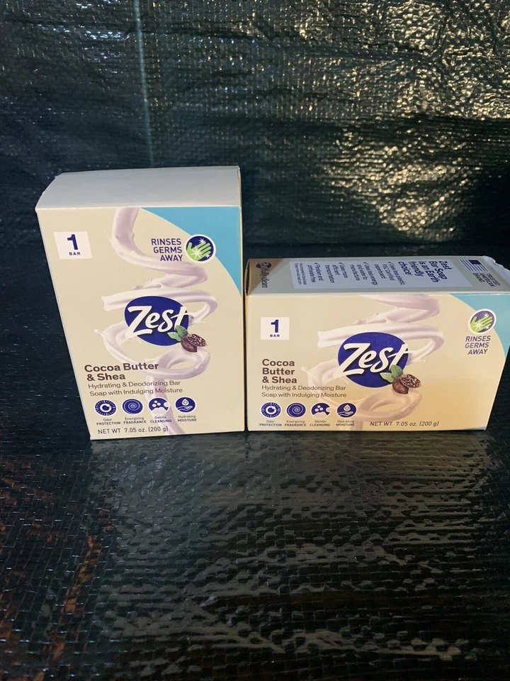 Lot Of 2 Zest Cocoa Butter & Shea 7.05oz Hydrating & Deodorizing Bar Soap - Image 1 of 1