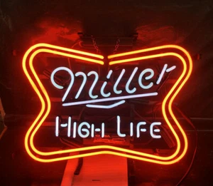 New High Life Lamp 20"x16" Neon Light Sign Beer Bar Handmade Tube Glass Decor - Picture 1 of 1