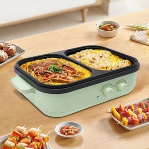 1300W 2 IN1 Parrilla Eléctrica Parrilla Sartén Hot Pot Olla Eléctrica con Barbacoa - Imagen 1 de 18