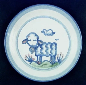 M A Hadley Country Scene Blue Salad Dessert Plate 5757644 - Picture 1 of 1