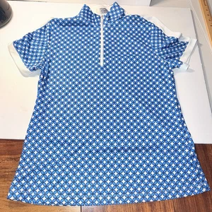 Callaway Damen Opti-Dri Blue Sea Star Golf 1/4 Reißverschluss T-Shirt Größe M - Bild 1 von 7