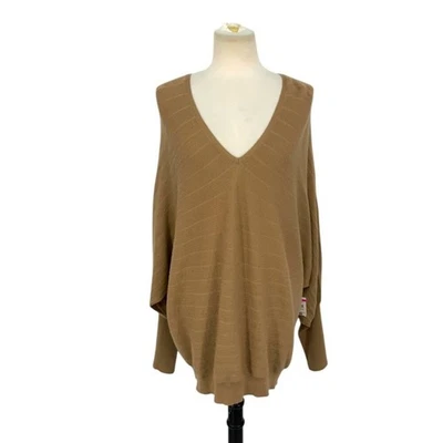 Suéter Nordstrom Mezcla de Lana Cuello en V Acanalado Hombro Caído Tostado Talla XXL NUEVO SIN ETIQUETAS Foto 1 de 4